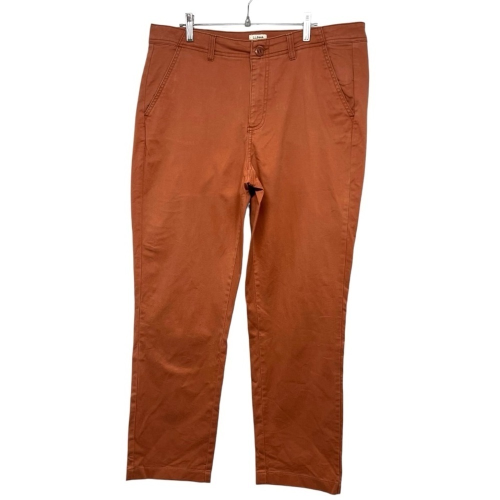 L.L. Bean Favorite Fit Rust Organic Cotton Classic Chino Pants Women’s 12 - Picture 2 of 11